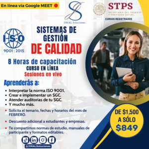 CURSO ISO 9001:2015 SISTEMAS DE GESTIÓN DE LA CALIDAD